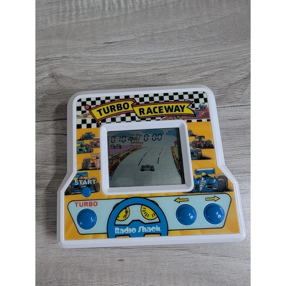 Retro Tandy Turbo Raceway Handheld Arcade Game In Original Box Tested Working